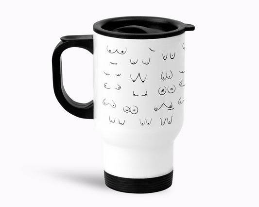 Boob Print Stainless Steel 14oz Travel Mug