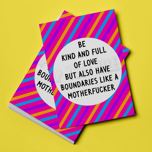 Have Boundaries Like A Motherfucker Affirmation Postcard