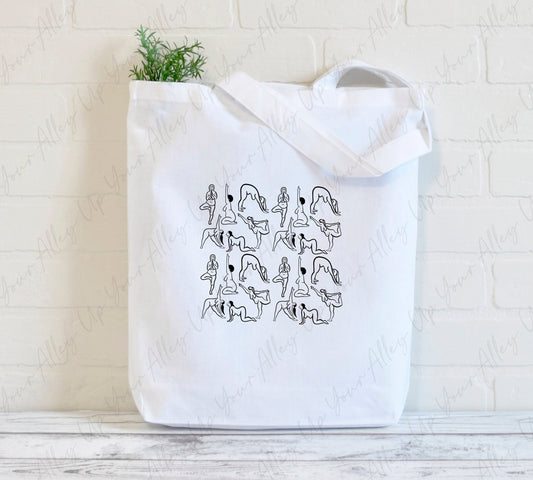 Yoga Print Tote Bag