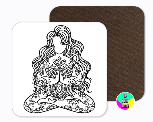 Yoga Mandala Body Positivity Coaster l All Bodies Are Beautiful